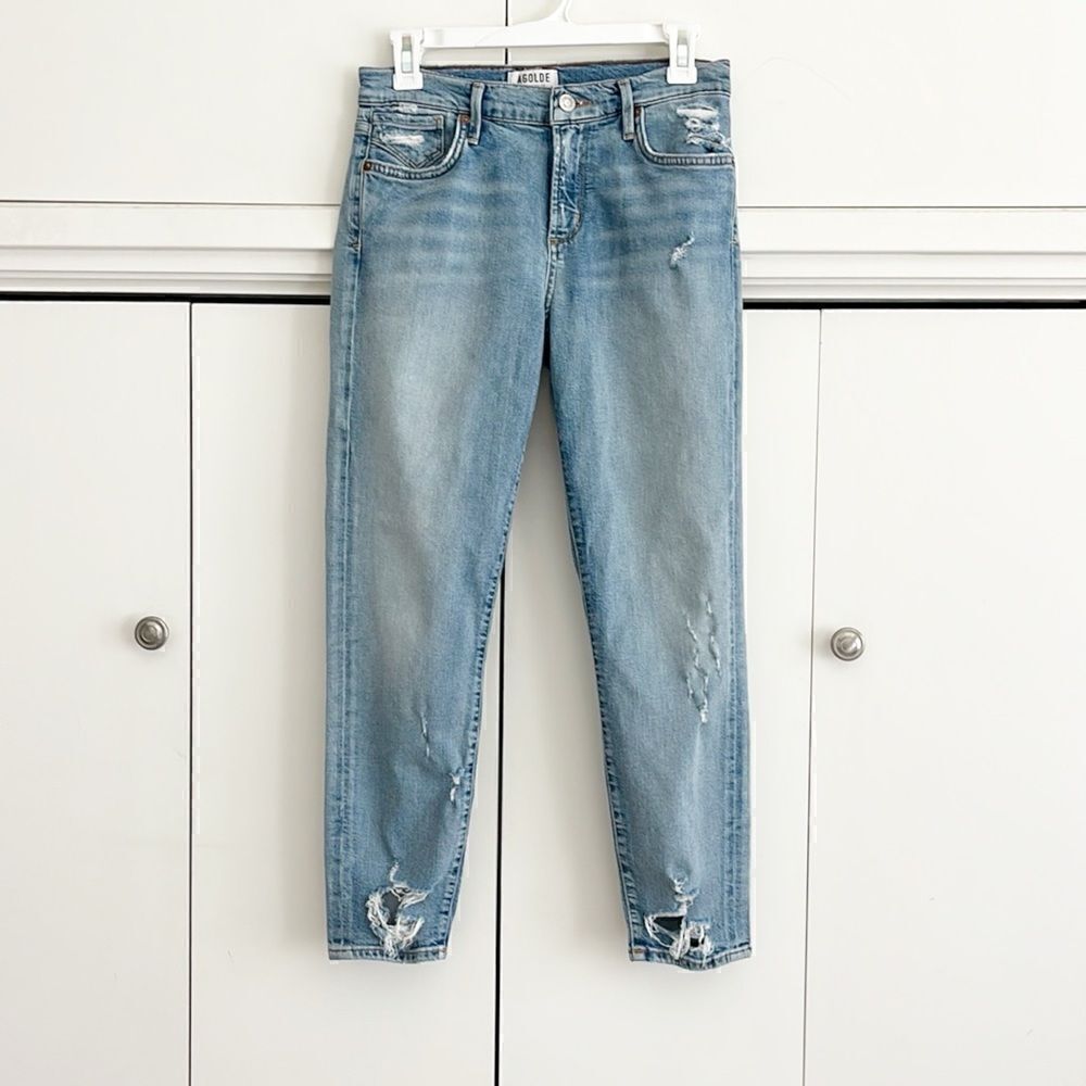 Agolde Sophie Cropped Skinny Distressed Jeans